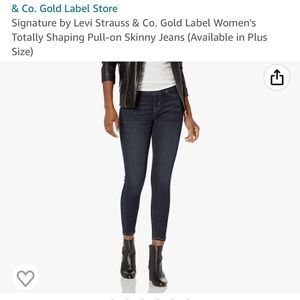Levi Strauss Totally Shaping Pull-on Skinny Jeans, size 6 long, NWT
